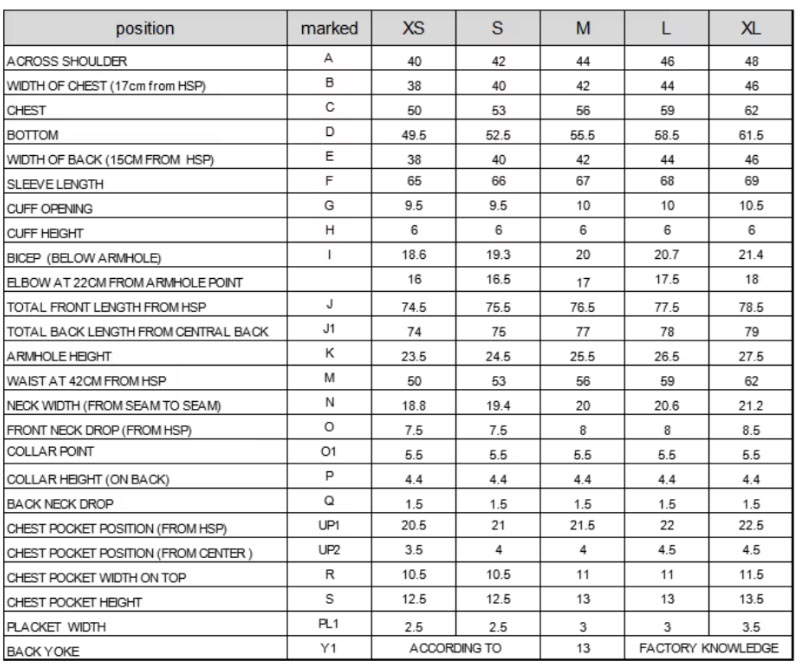 Sherpa Lined Flannel Jacket Size Chart