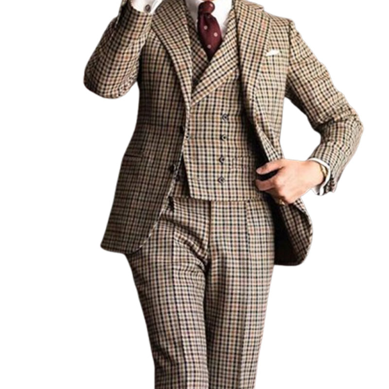 Leisure Plaid Boxy Blazers Men