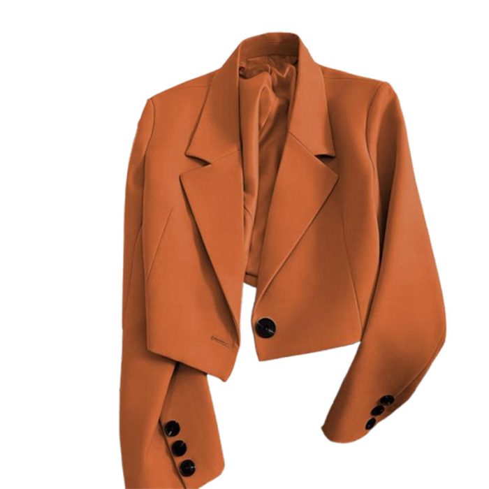 Single Button Long Sleeve Casual Blazers