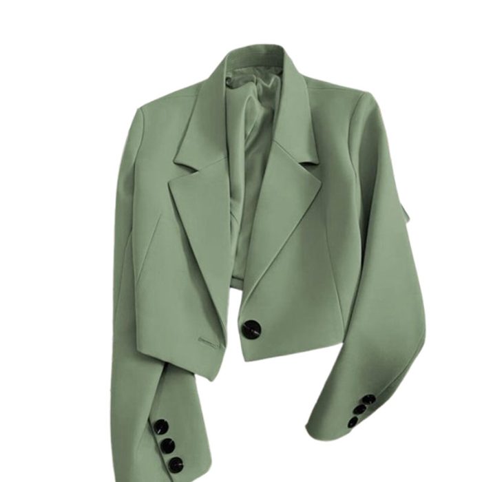 Single Button Long Sleeve Casual Blazers - Image 3