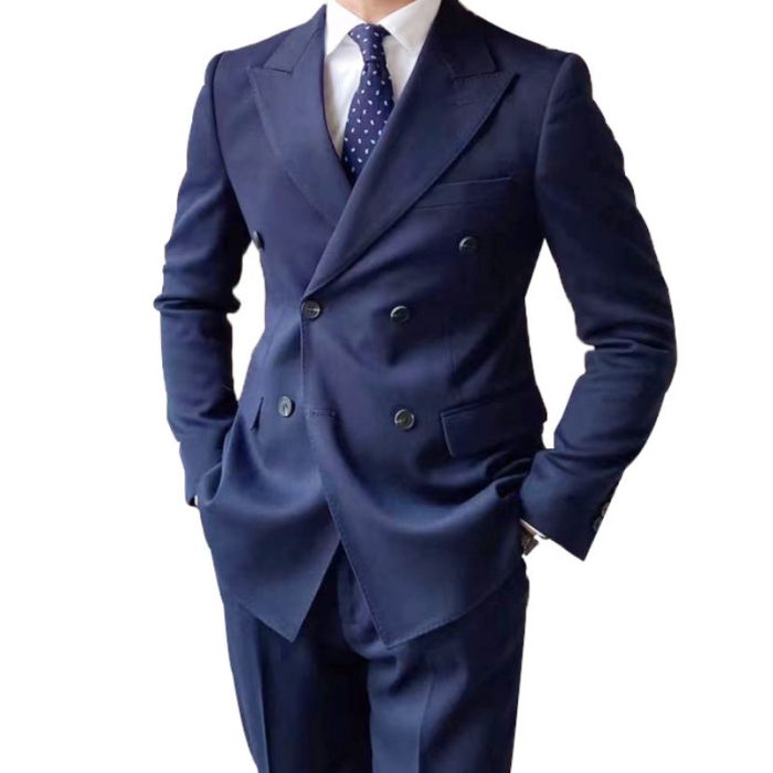 Double-Breasted Men'S Blazer Tailored Business Men Suit
