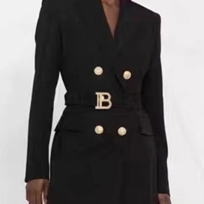Fashion Double Breasted Blazer Dress - Image 2