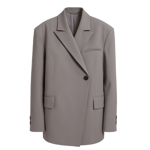 Oversized Button Cuffs Boxy Blazer for Women