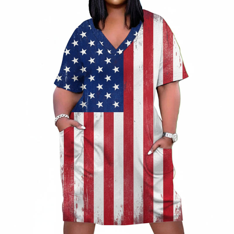 Yellow Blue Red Flag Dress