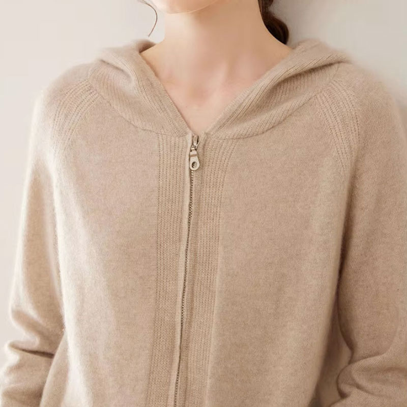Cashmere Zip Hoodie female