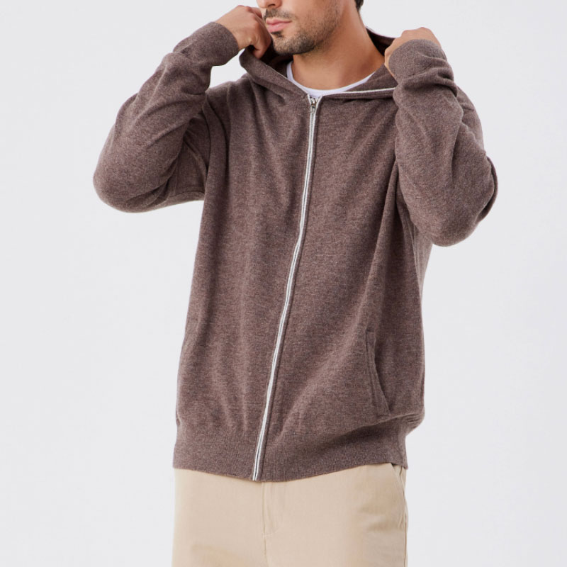Cashmere Zip Up Hoodie  Men