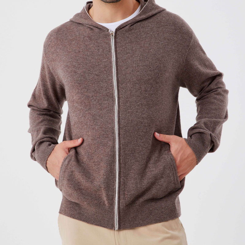 Cashmere Zip Up Hoodie Men
