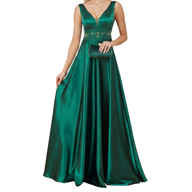 dark green prom dress