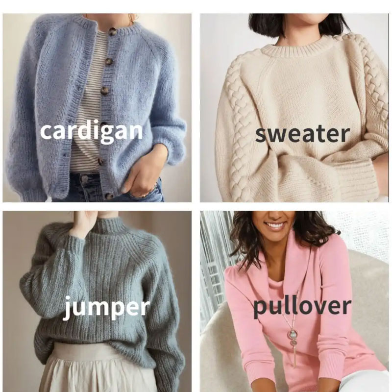 “ Cardigan”&“ Sweater、jumper、pullover”
