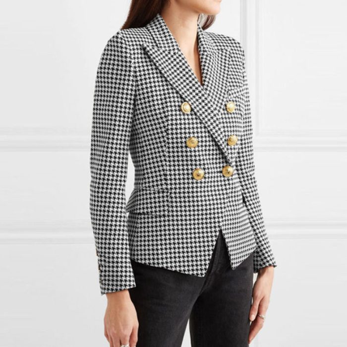 Plaid Blazer Women