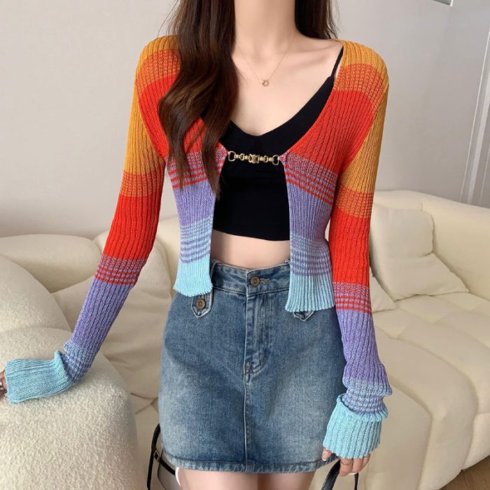 Colorful Knit Top Scottish nyt​ - Image 2