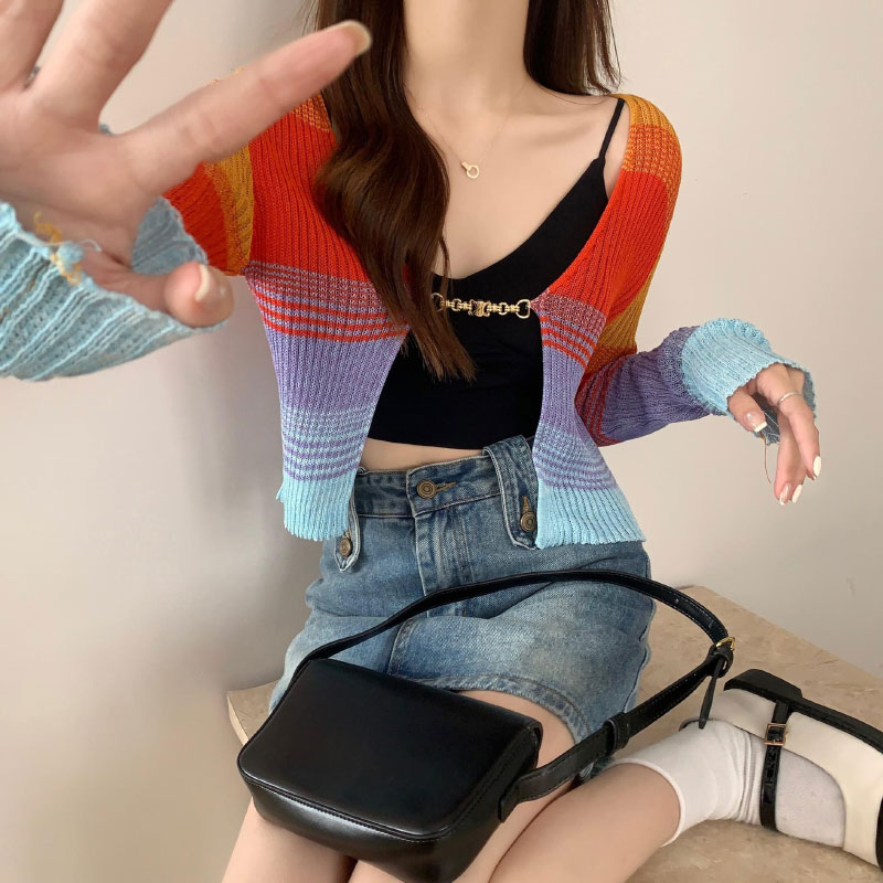430 Colorful Knit Top Scottish nyt