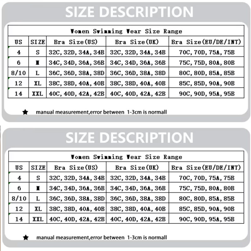 Alternative Clothing Swimwear Size Chart