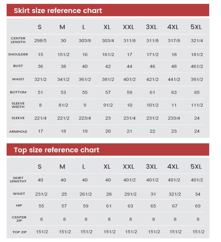 x-042 Islamic Dress For Man Size Chart