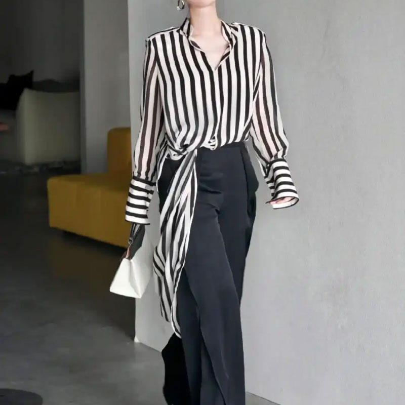 Vertical striped elements dress