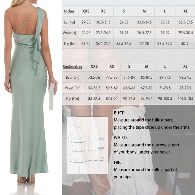 Green Maxi Dresses Size Chart