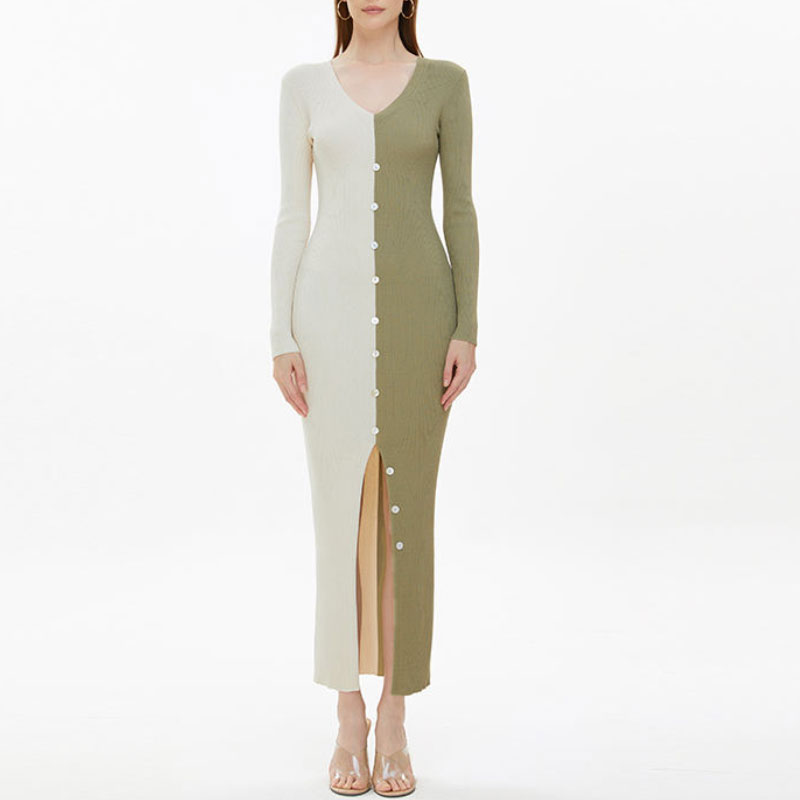 Ribbed Knit Midi Dress