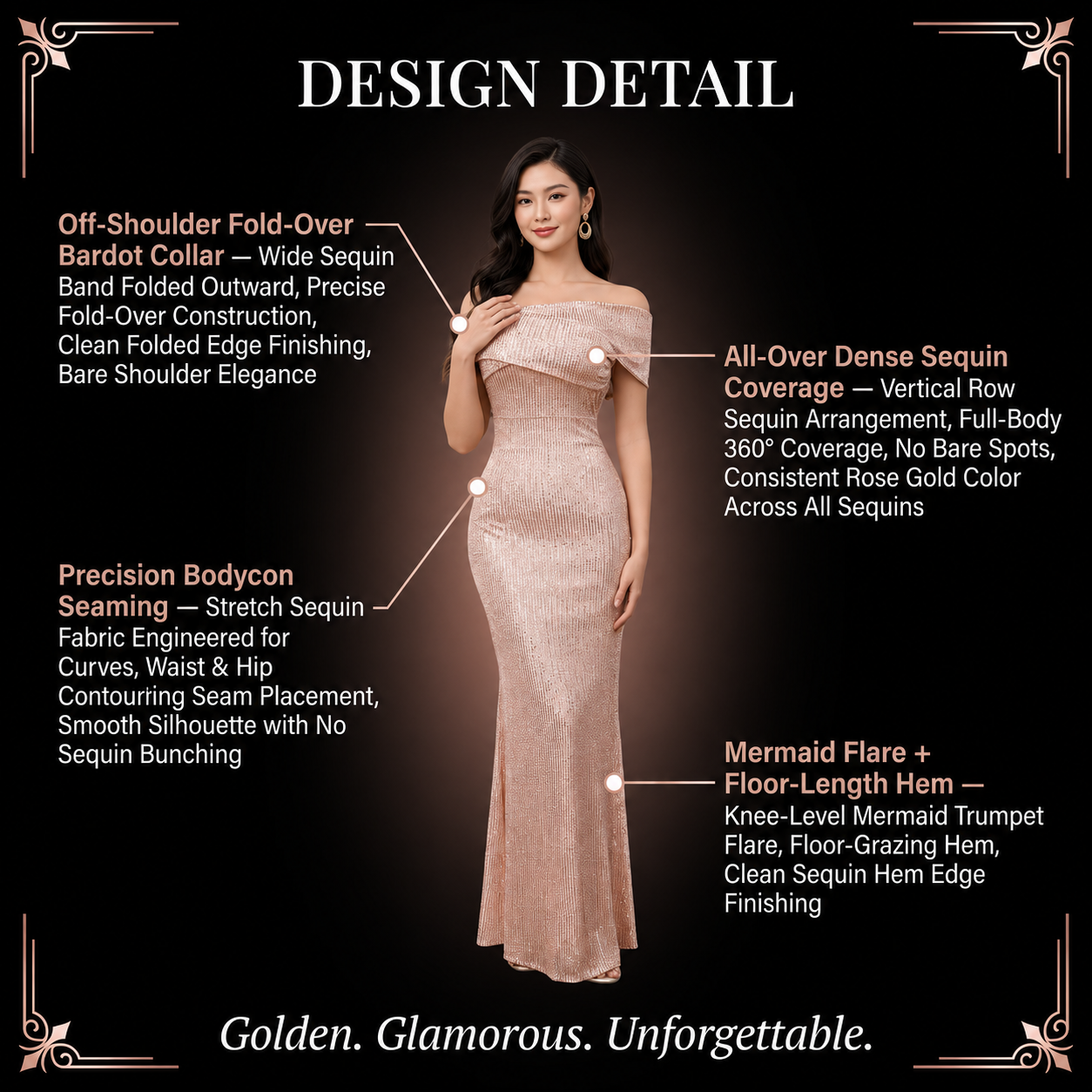 x-005 Gold Wedding Dress
