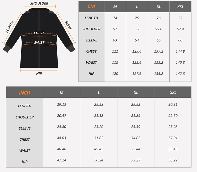 Long Quilt Jacket Coat Size Chart Long Quilt Jacket Coat Size Chart